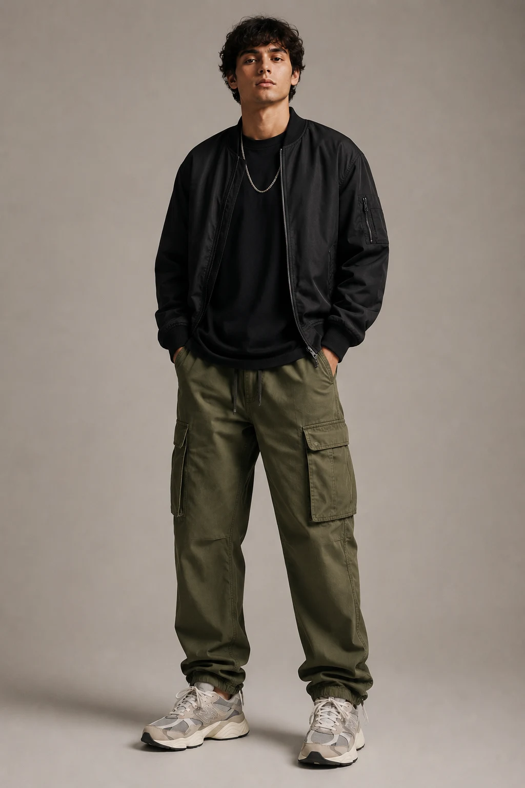 The Cargo Pants Champion — new balance 9060 outfit men aesthetic style outfit, worn by a stylish man