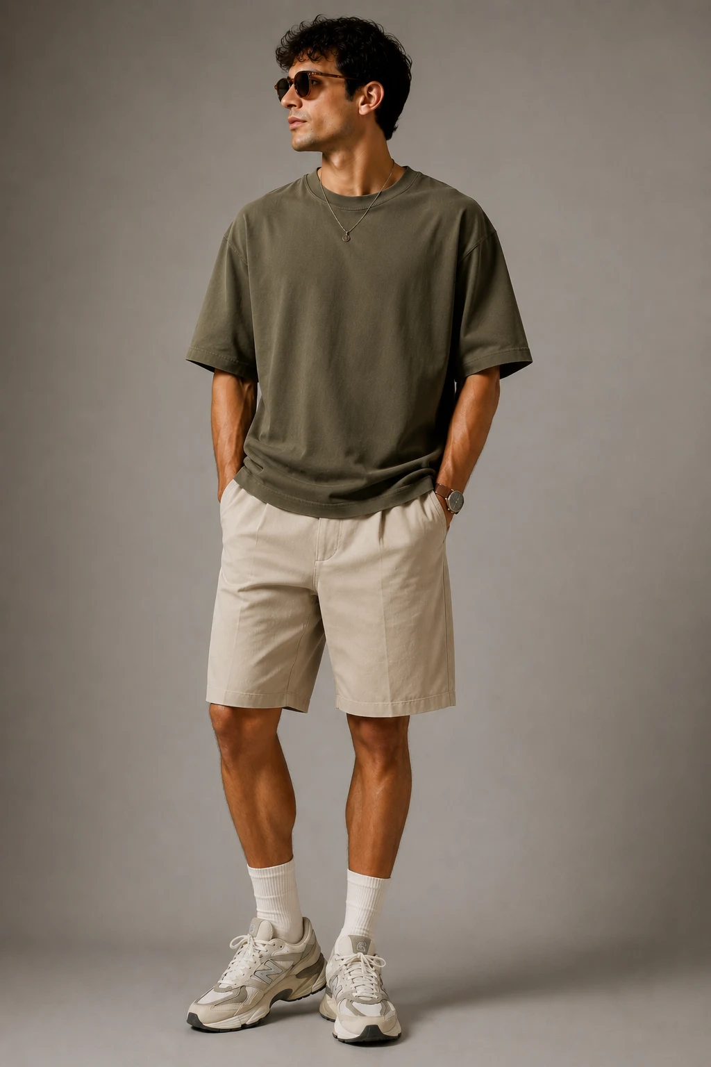 The Earth Tone Minimalist Fit — new balance 9060 outfit men summer style outfit, worn by a stylish man