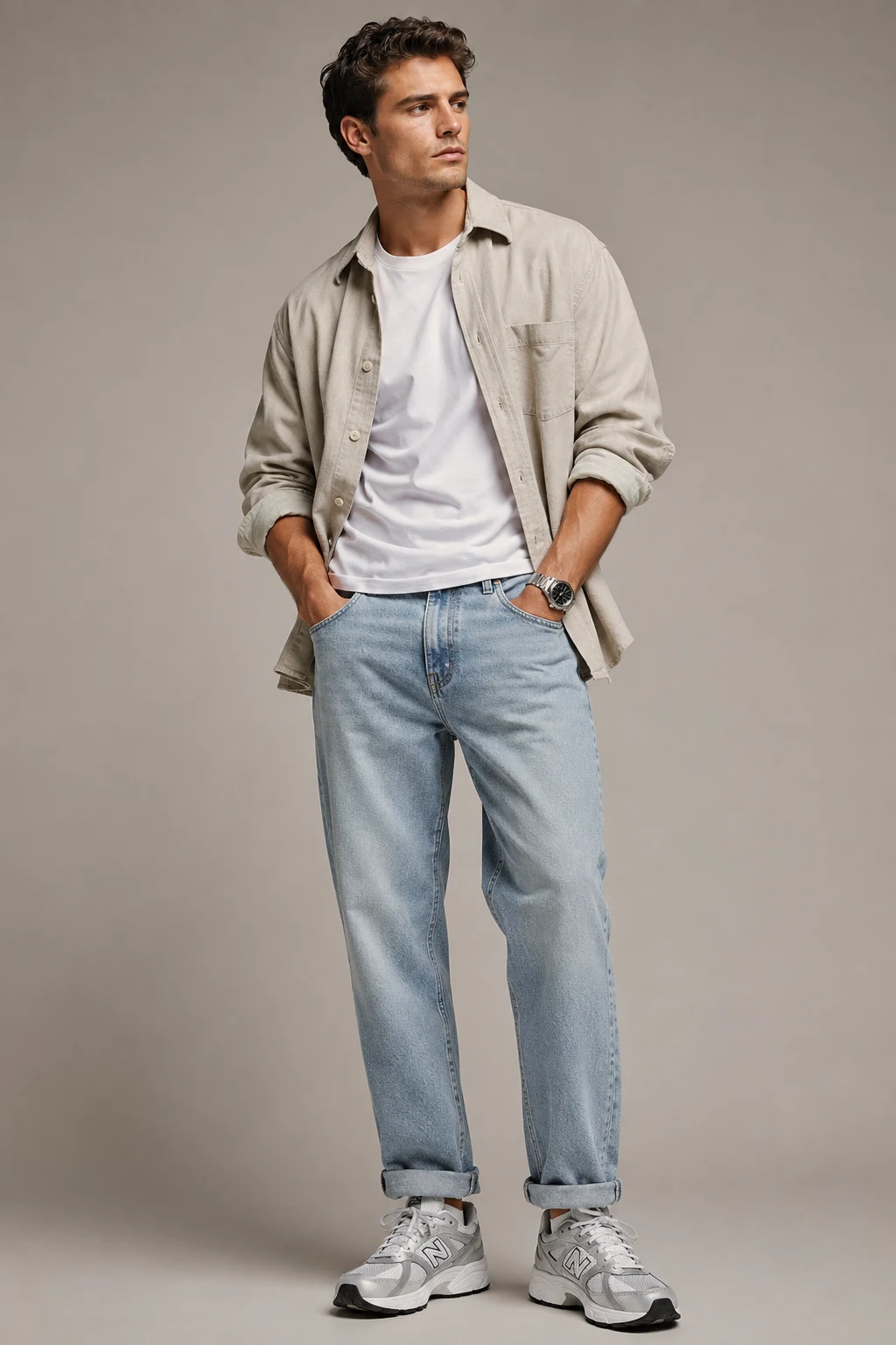 The Relaxed Denim Formula That Never Misses — new balance shoes men 530 style outfit, worn by a stylish man