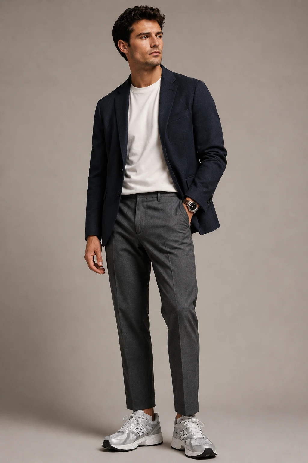 The Smart Casual Blazer Upgrade — new balance shoes men 530 style outfit, worn by a stylish man