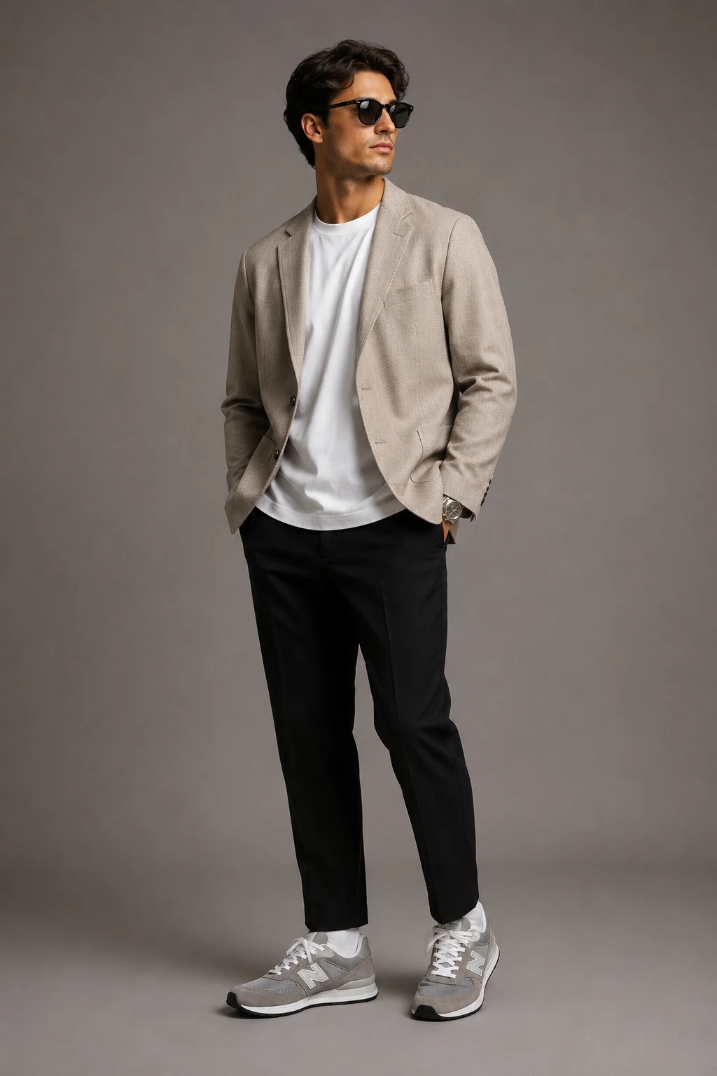 The Smart Casual Blazer Upgrade — new balance shoes men aesthetic style outfit, worn by a stylish man