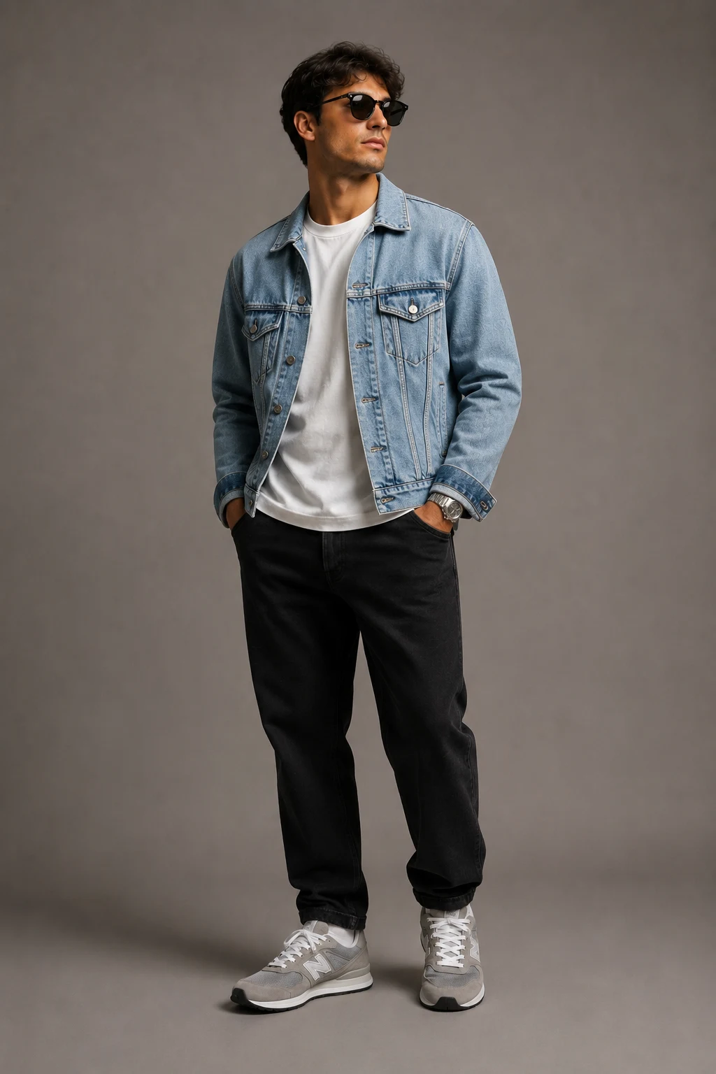 The Denim Jacket Weekend Uniform — new balance shoes men aesthetic style outfit, worn by a stylish man