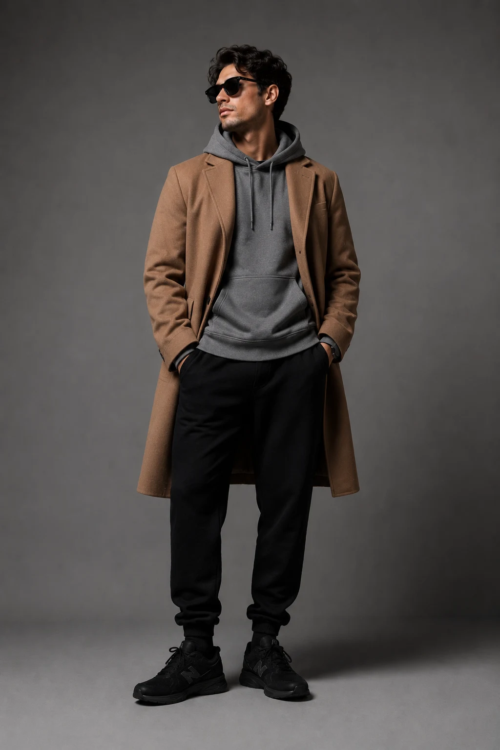 The Earth-Tone Layer Master — new balance shoes men outfit black style outfit, worn by a stylish man
