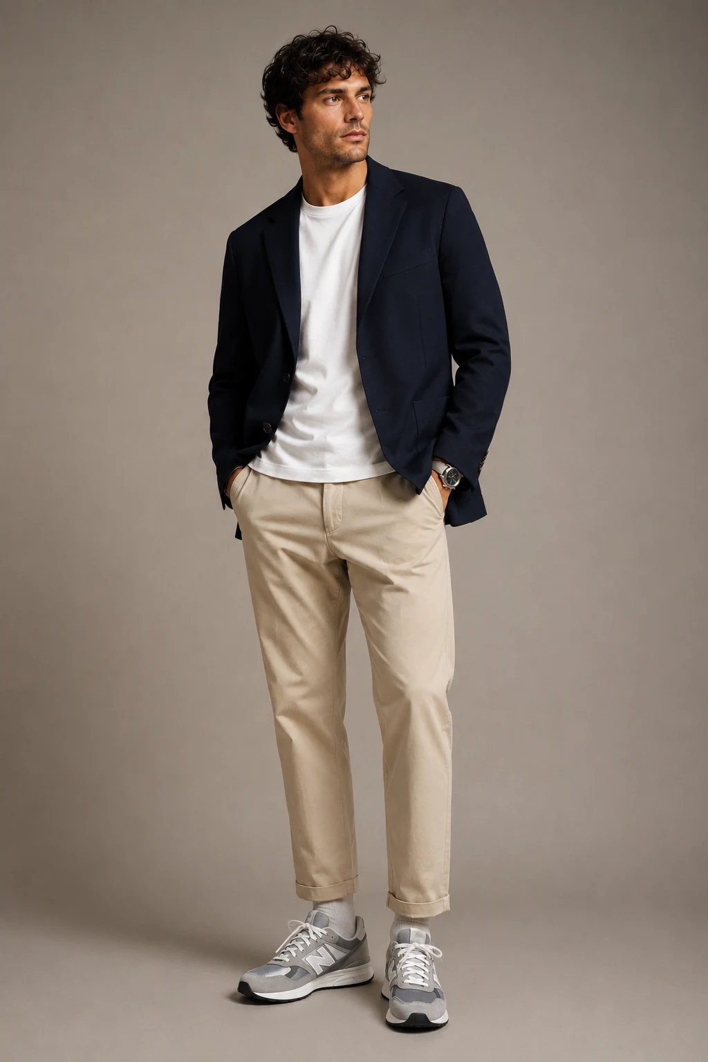 The Sharp Relaxed Blazer That Always Lands — new balance shoes men style style outfit, worn by a stylish man