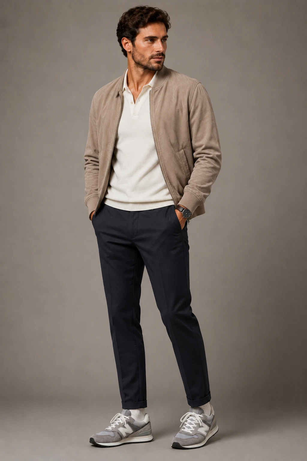 The Smart Date Night Formula — new balance shoes mens 574 style outfit, worn by a stylish man