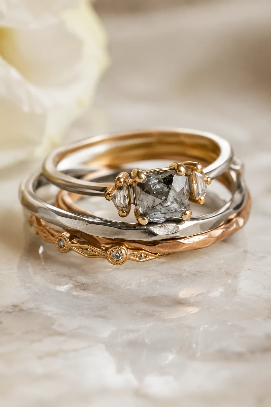 Mixed Metal Non Traditional Wedding Rings — non traditional wedding rings style outfit