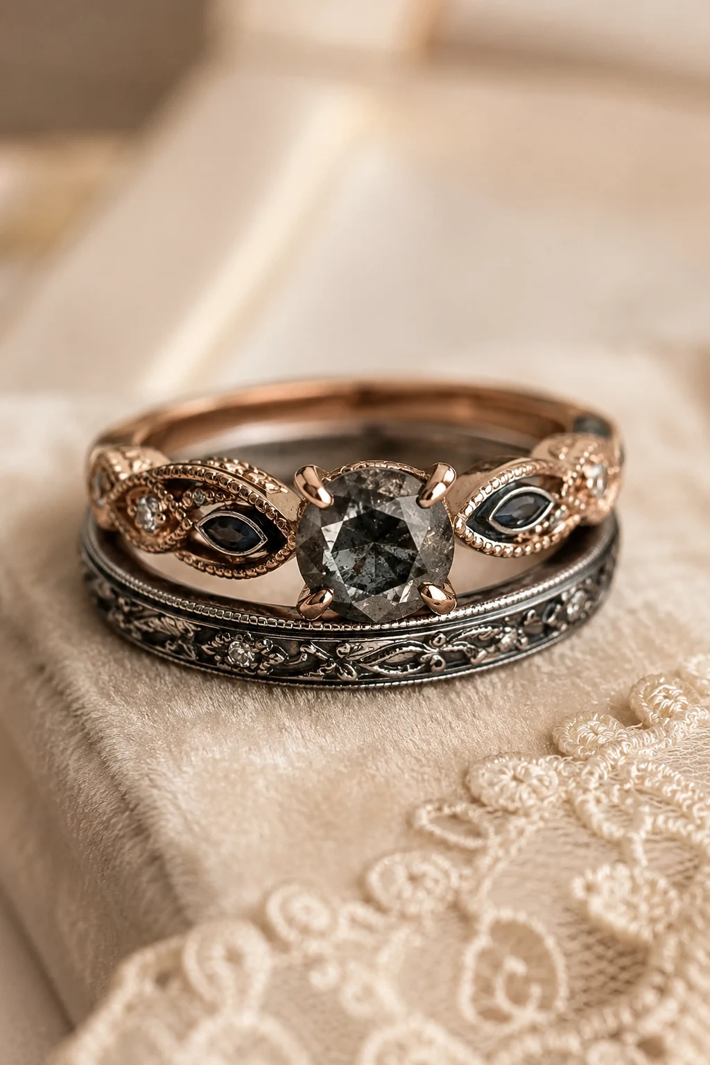 Vintage-Inspired Rings with Unexpected Details — non traditional wedding rings style outfit