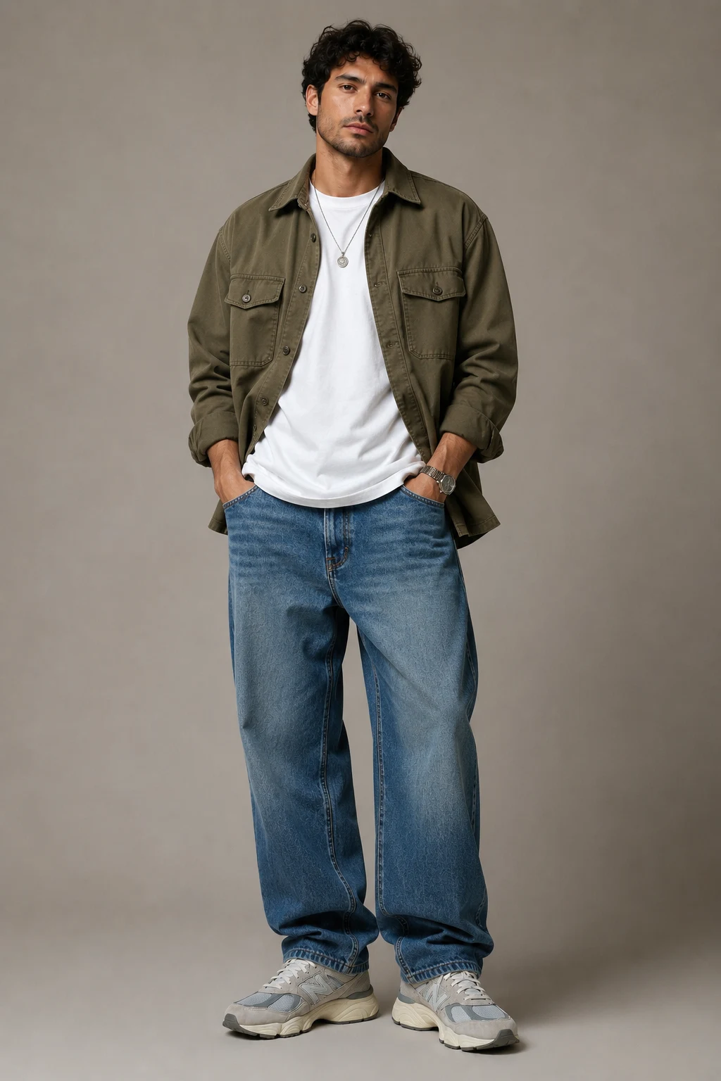 The Relaxed Denim Combo Everyone Notices — outfits 9060 new balance men style outfit, worn by a stylish man