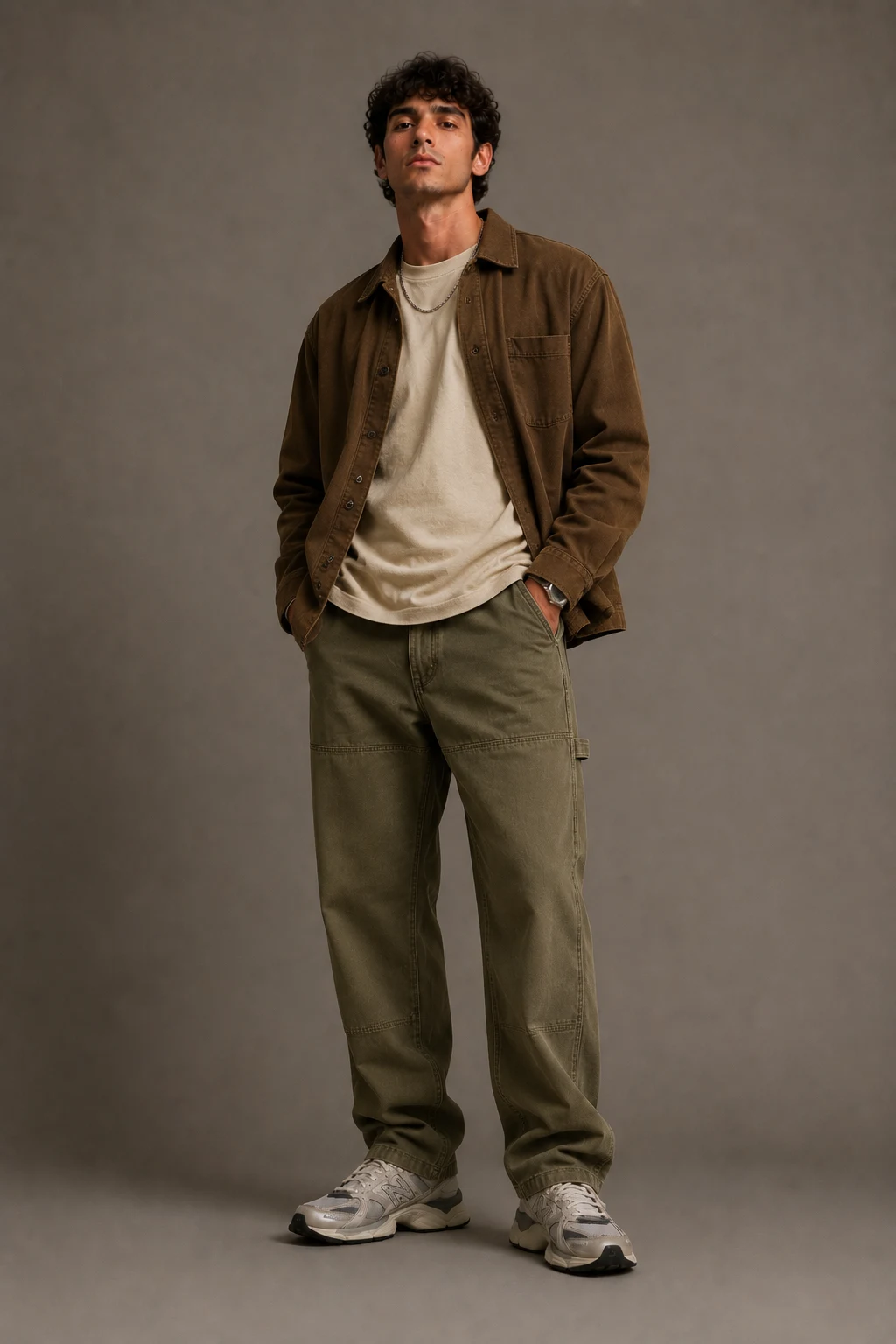 The Earth Tone Layered Outfit — outfits to wear with new balance 9060 men style outfit, worn by a stylish man