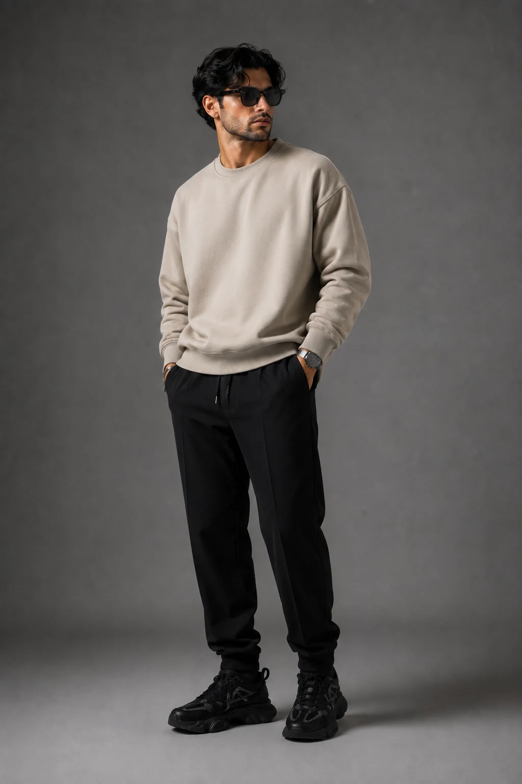 The Quiet Luxury Minimalist Fit — outfits with 9060 new balance black men style outfit, worn by a stylish man