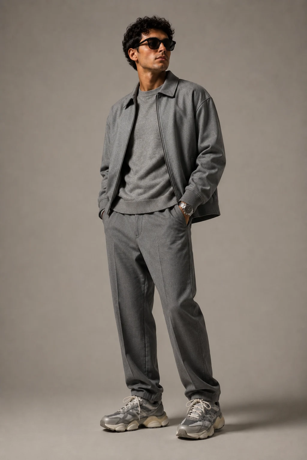 The Monochrome Gray Fit That Makes the 9060 Shine ✨ — outfits with new balance 9060 men style outfit, worn by a stylish man