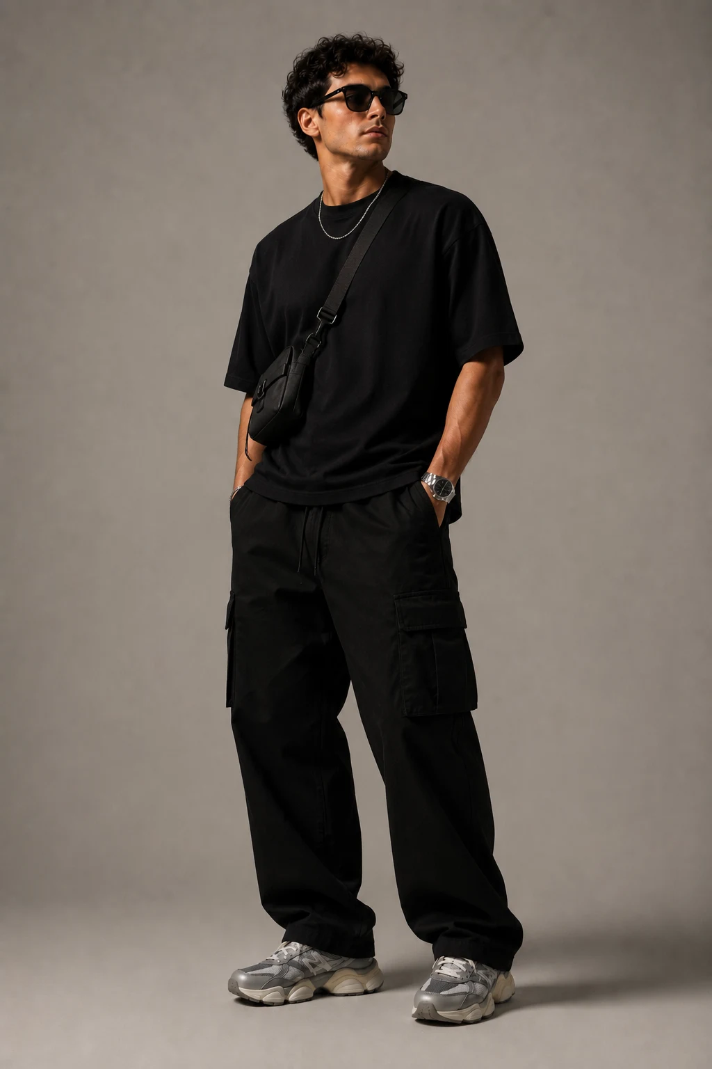 The Black Streetwear Uniform That Always Gets Compliments 😎 — outfits with new balance 9060 men style outfit, worn by a stylish man