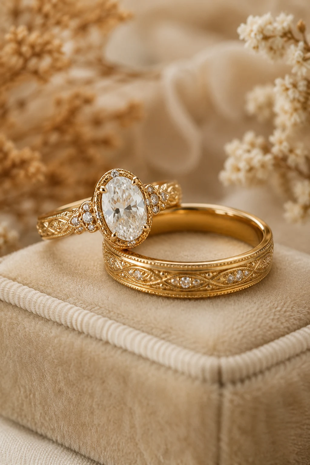 Vintage Oval Wedding Rings with Heirloom Charm — oval wedding rings style outfit