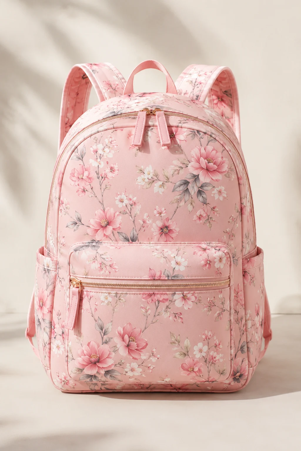 Floral Pink Backpack for Spring Outfits — pink backpack style outfit