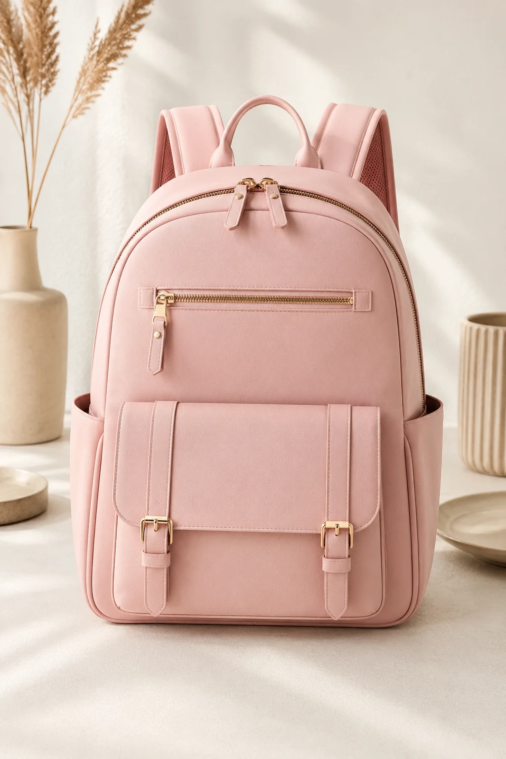 Elegant Pink Backpack for Work and Coffee Runs — pink backpack style outfit