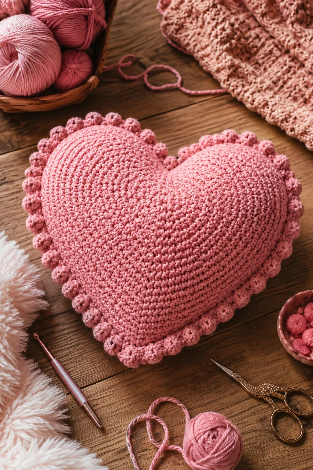 Pink Crochet Ideas for Heart-Shaped Pillow Décor — pink crochet ideas style outfit