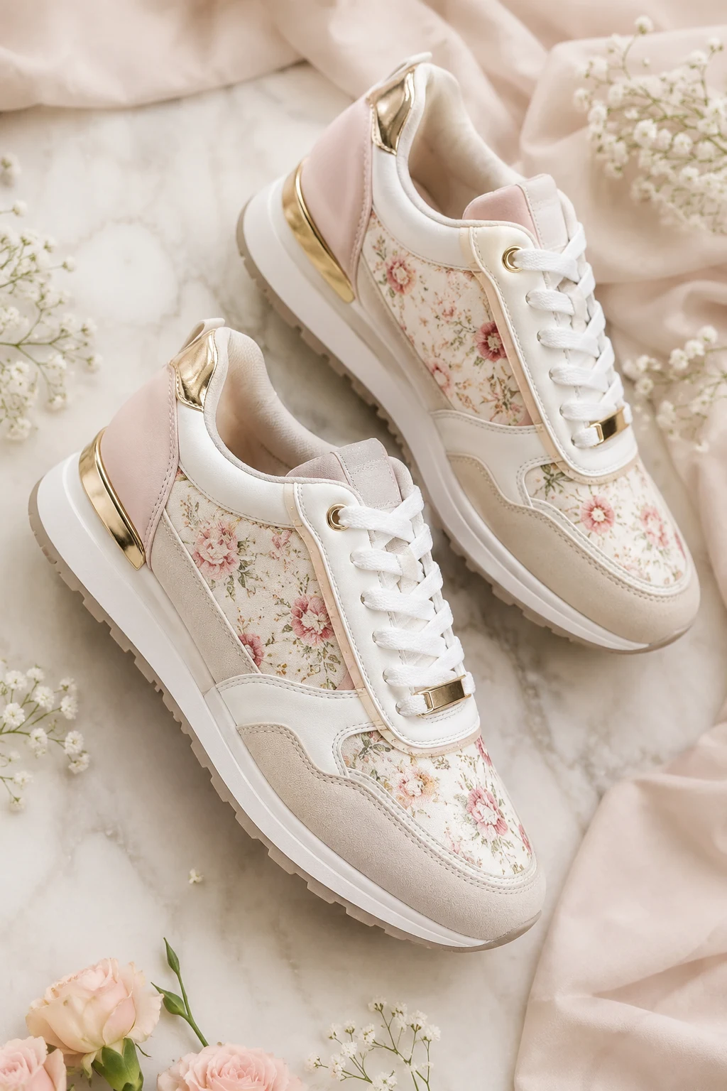 Pretty Sneakers for Floral Dress Outfits — pretty sneakers style outfit