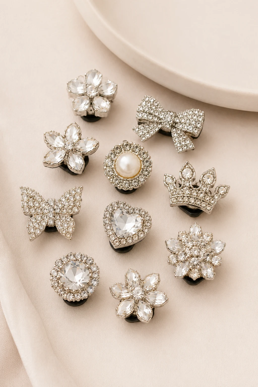 Sparkling Rhinestone Shoe Charms for Special Occasions — shoe charms style outfit