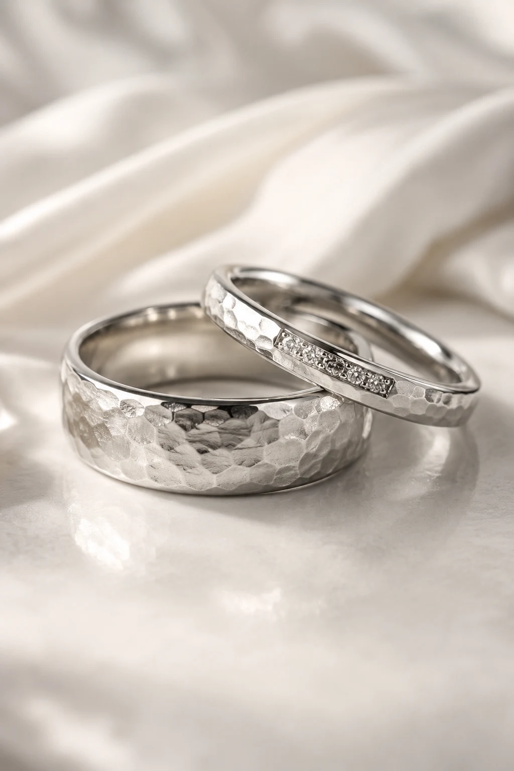Textured Silver Wedding Rings Add Modern Character — silver wedding rings style outfit