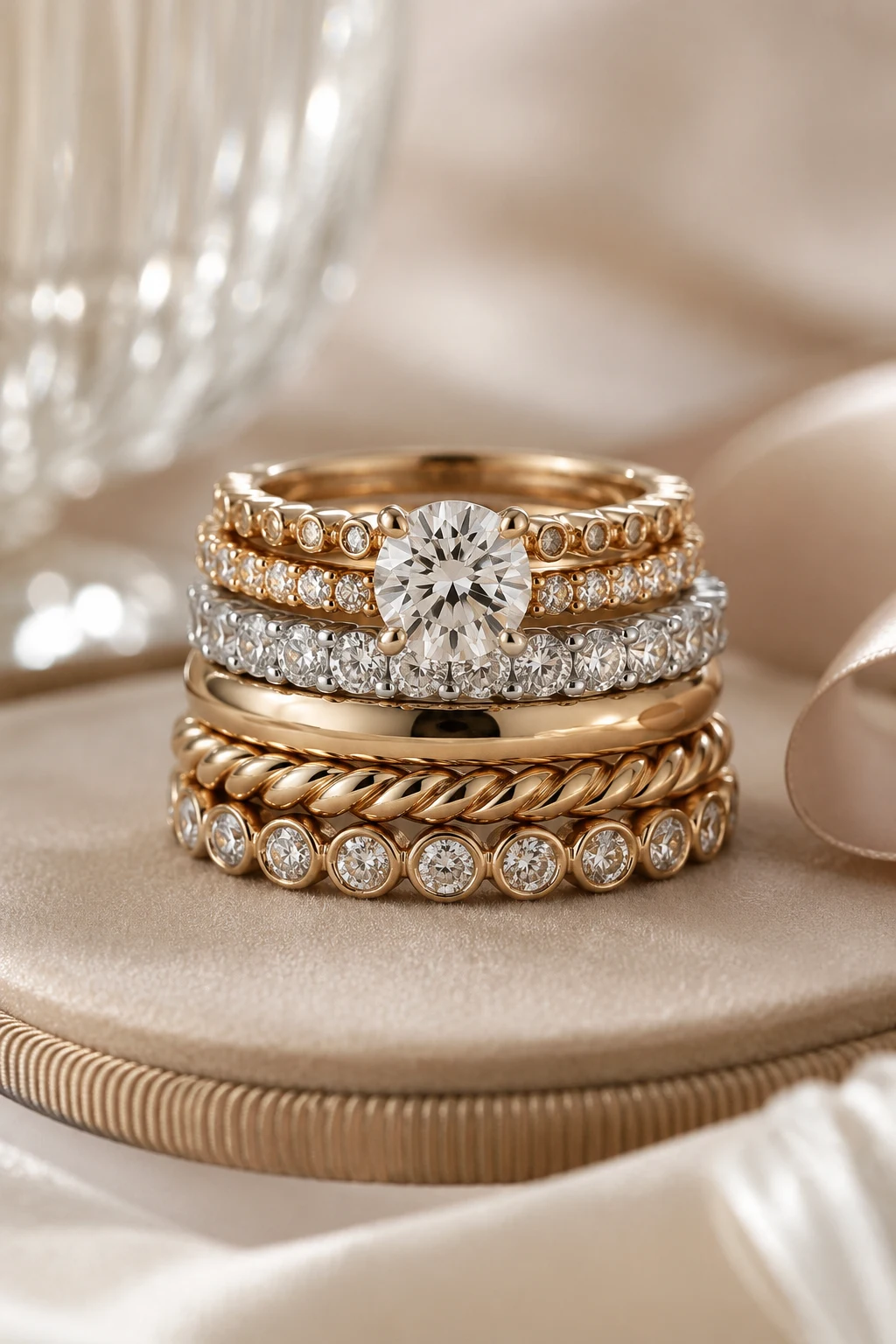 Anniversary Bands That Grow Your Stacked Wedding Rings — stacked wedding rings style outfit