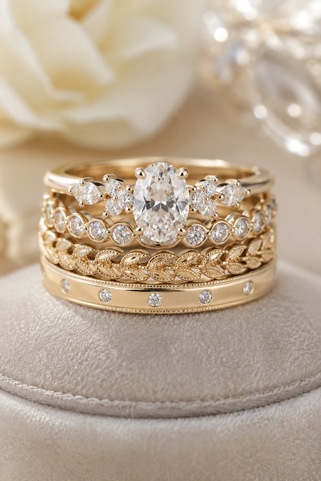 Personalized Stacked Wedding Rings with Meaning — stacked wedding rings style outfit