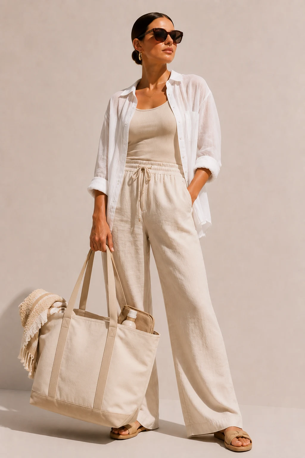 The Minimalist Neutral Beach Bag That Goes Everywhere — summer beach bag gift ideas style outfit