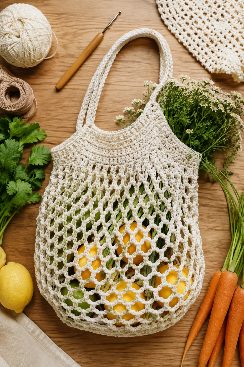 Breezy Farmers Market Mesh Bag — summer crochet ideas style outfit
