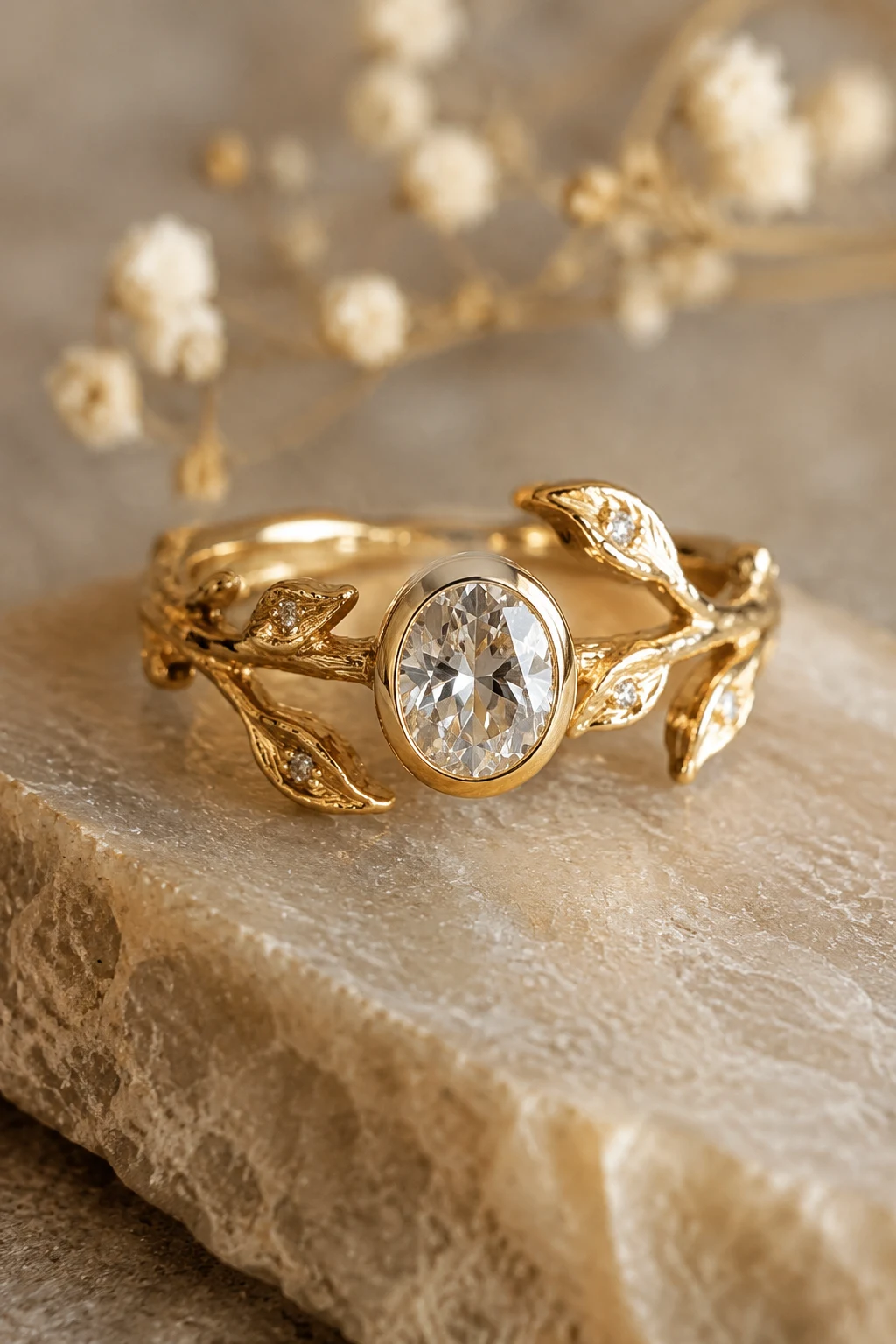 Nature-Inspired Bezel Rings — unique bezel engagement rings style outfit