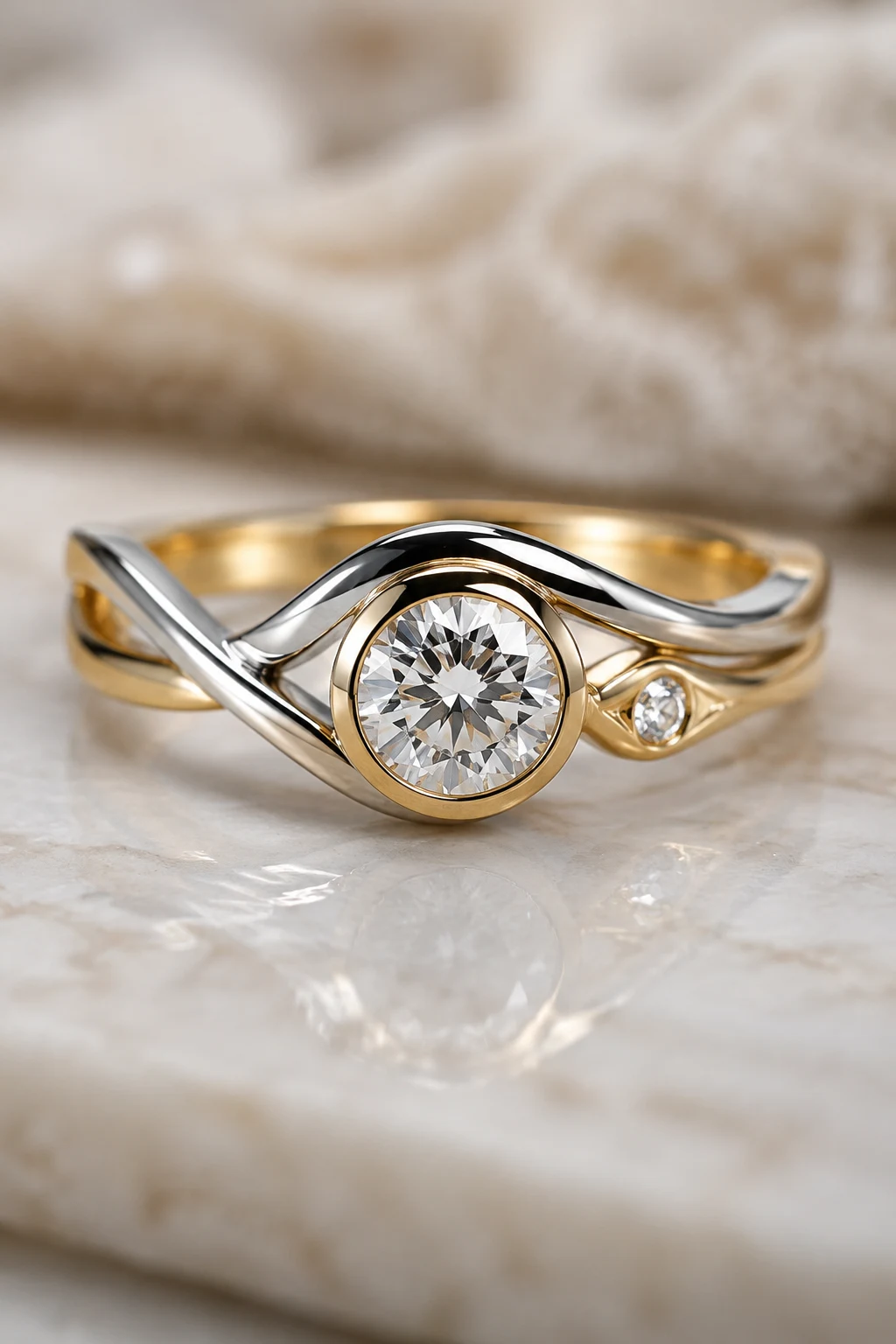 Mixed-Metal Modern Masterpieces — unique bezel engagement rings style outfit