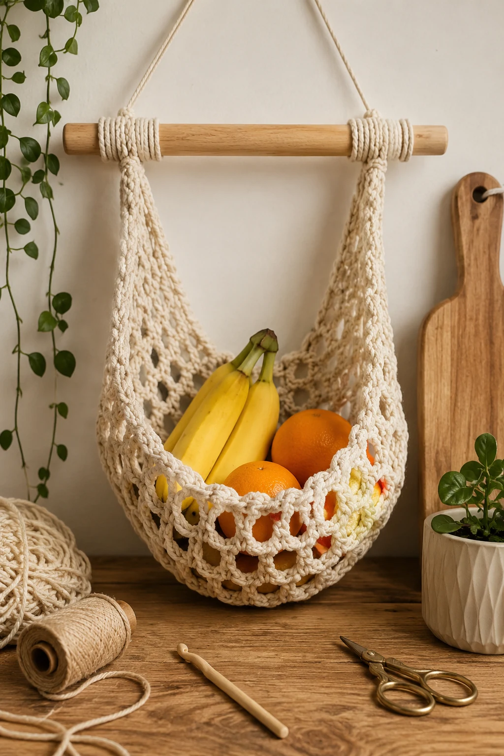 Hanging Fruit Hammock for the Kitchen — unique crochet ideas style outfit