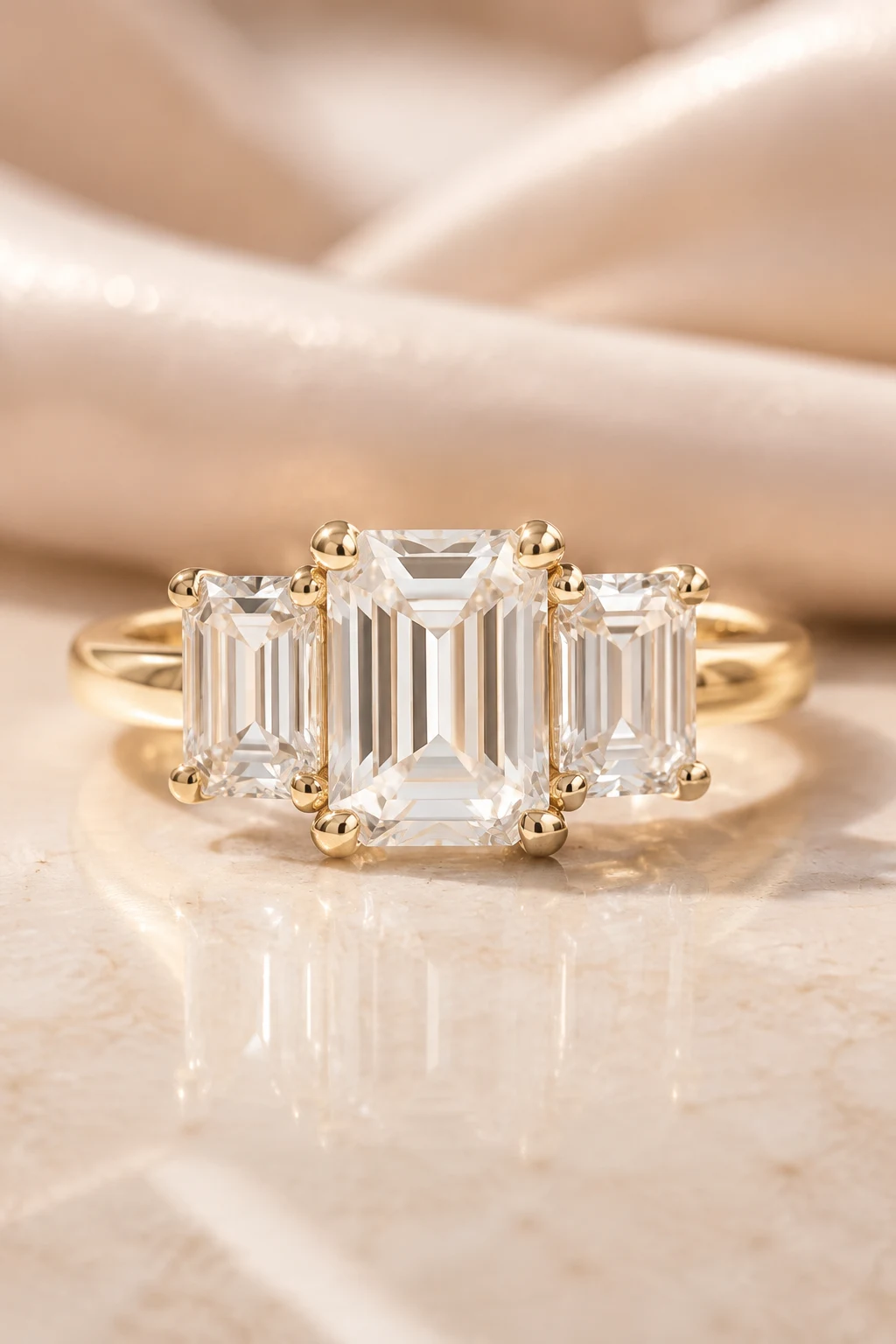 Three-Stone Unique Emerald Cut Engagement Rings — unique emerald cut engagement rings style outfit