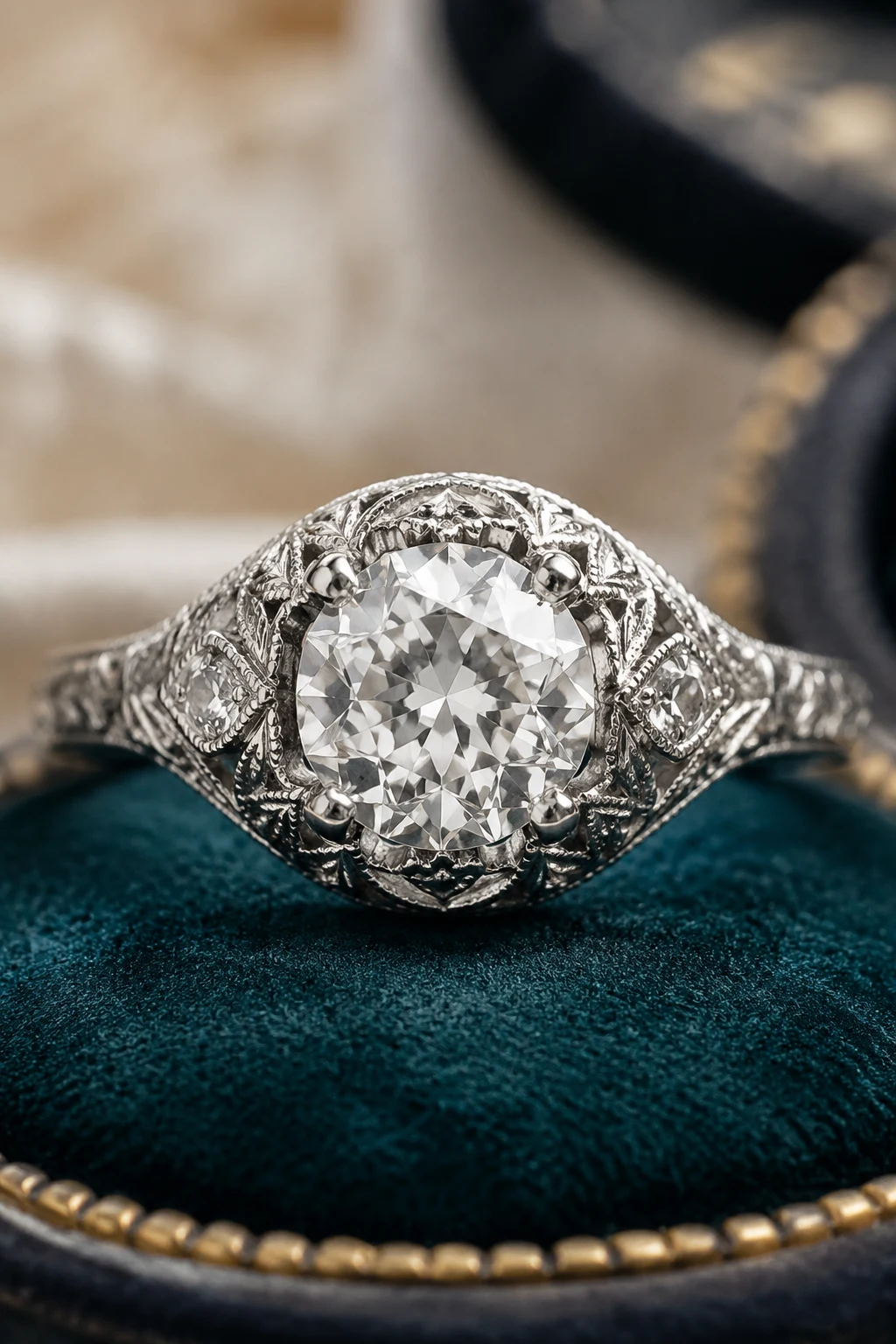 Old Mine Cut Diamonds That Sparkle with Character — unique engagement rings vintage antiques style outfit
