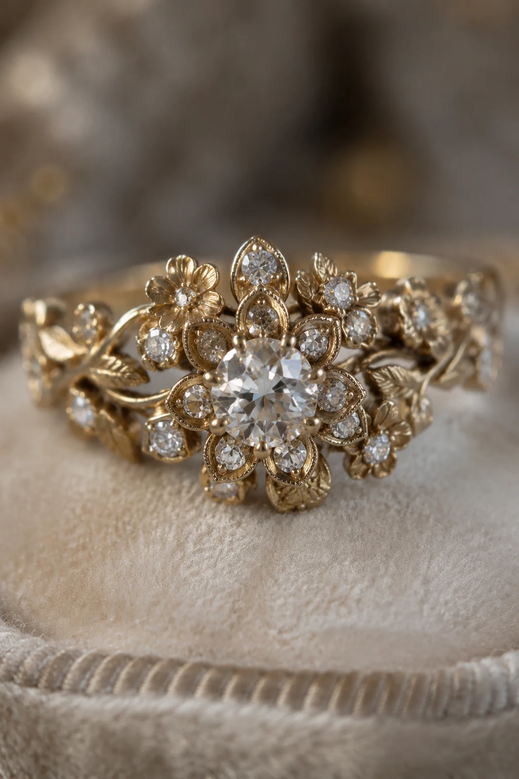 Nature-Inspired Antique Floral Rings — unique engagement rings vintage antiques style outfit