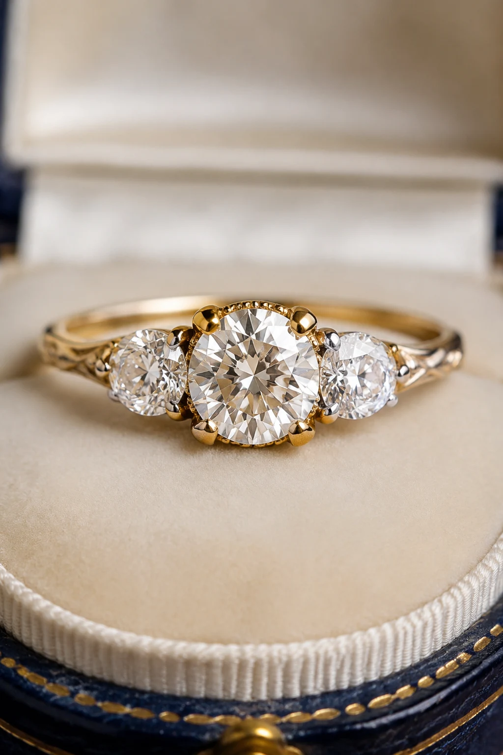 Three-Stone Heirloom Rings Full of Meaning — unique engagement rings vintage antiques style outfit