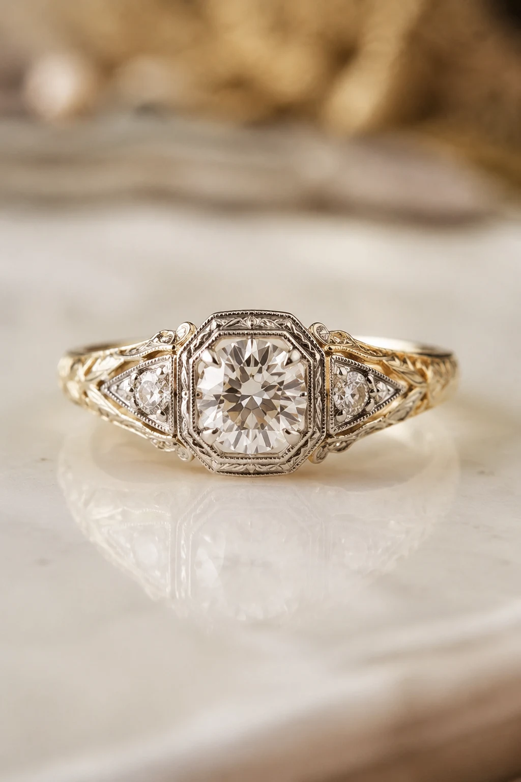 Mixed-Metal Heirloom Creations — unique engagement rings vintage antiques style outfit