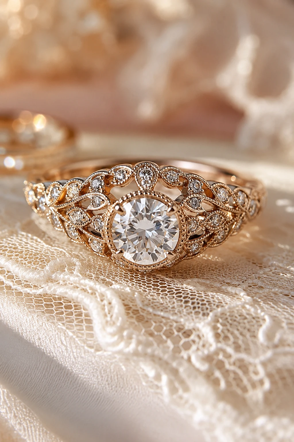 Edwardian Lace-Inspired Unique Engagement Rings Vintage — unique engagement rings vintage style outfit