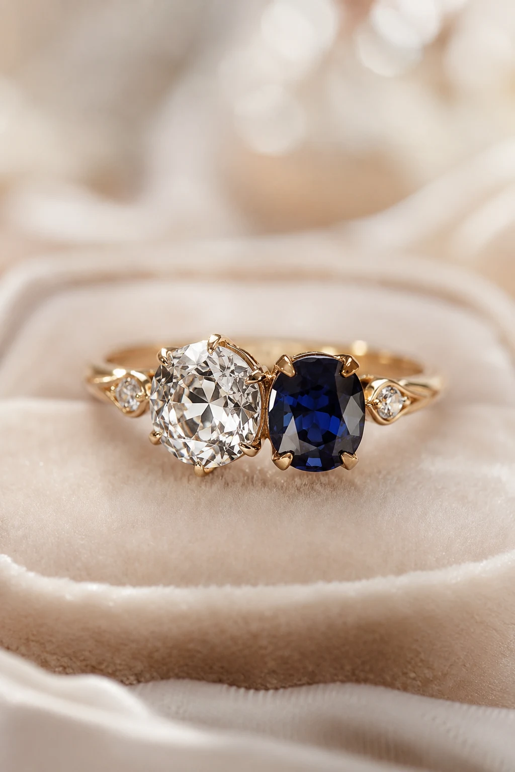 Toi et Moi Vintage Romance — unique engagement rings vintage style outfit