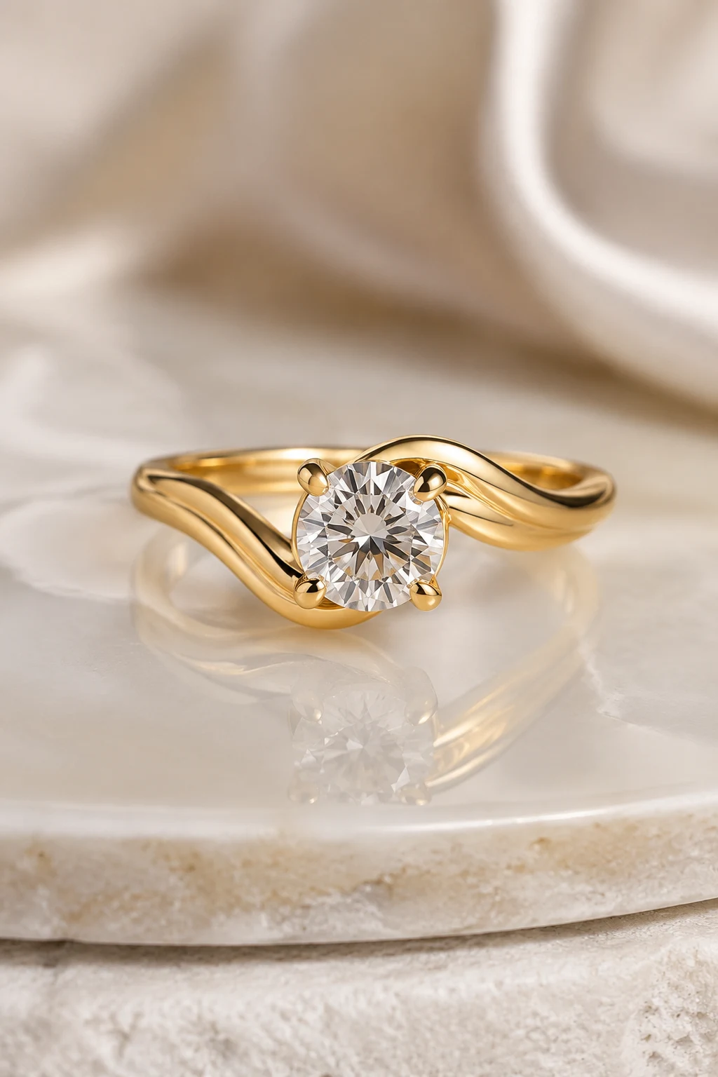 Sculptural Wave Bands for Unique Gold Engagement Rings — unique gold engagement rings style outfit