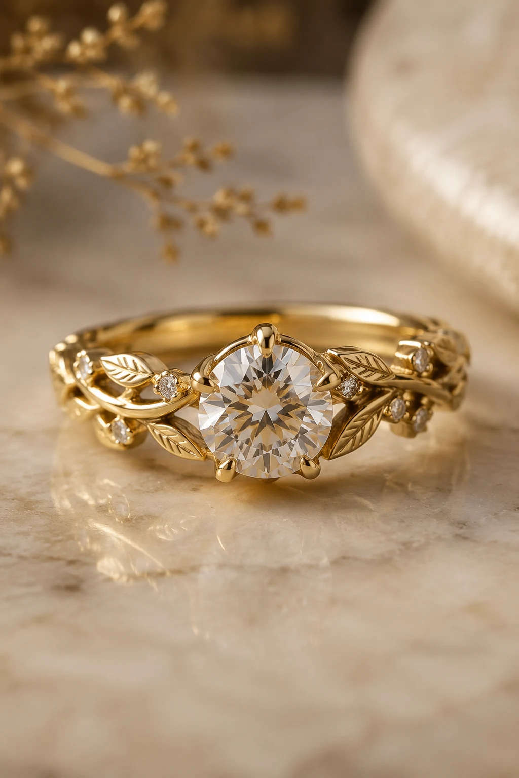 Nature-Inspired Unique Gold Engagement Rings — unique gold engagement rings style outfit