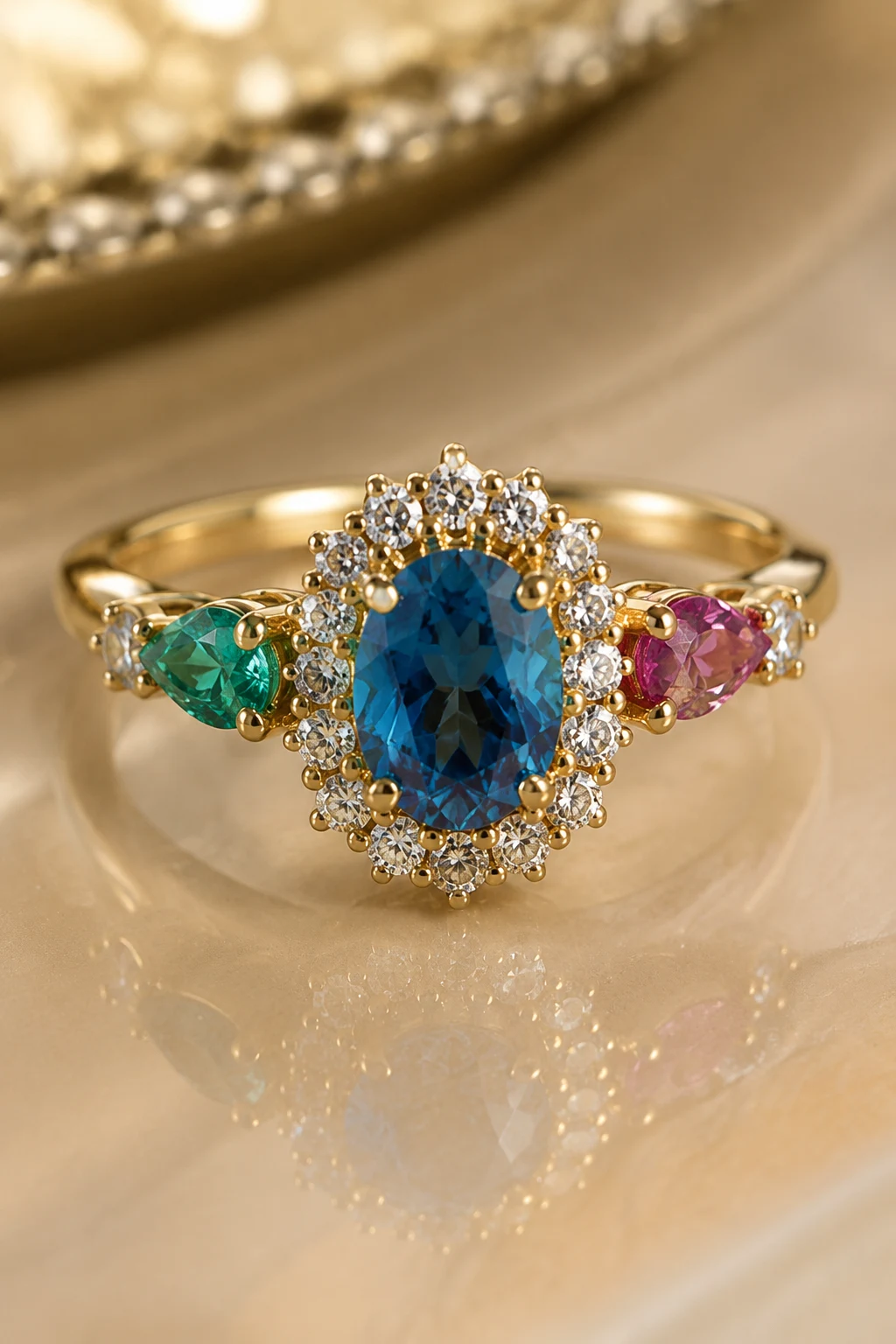 Colorful Gemstone Unique Gold Engagement Rings — unique gold engagement rings style outfit