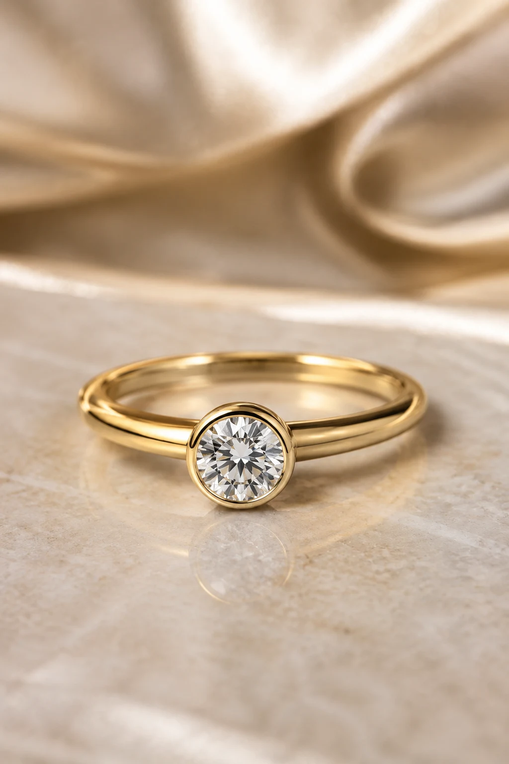 Bezel-Set Minimalist Gold Rings — unique gold engagement rings style outfit