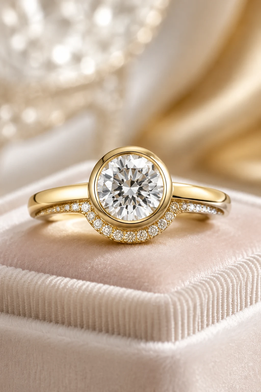 Hidden Halo Bezel Designs — unique wedding rings engagement style outfit
