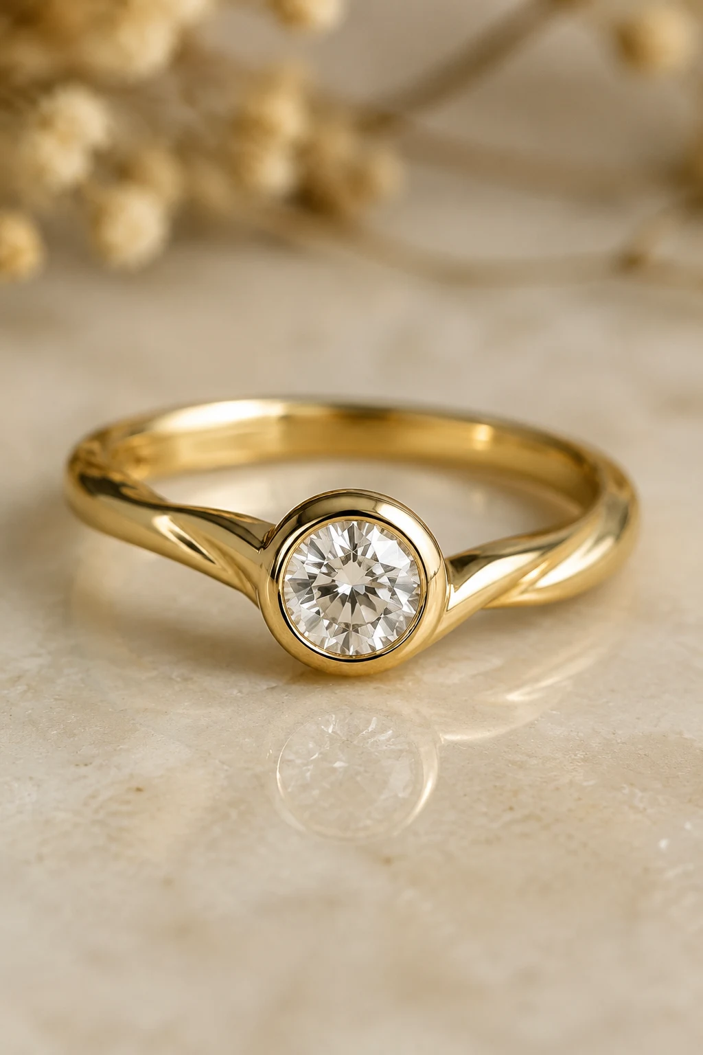 Bezel Solitaire with a Twist — unique wedding rings engagement style outfit