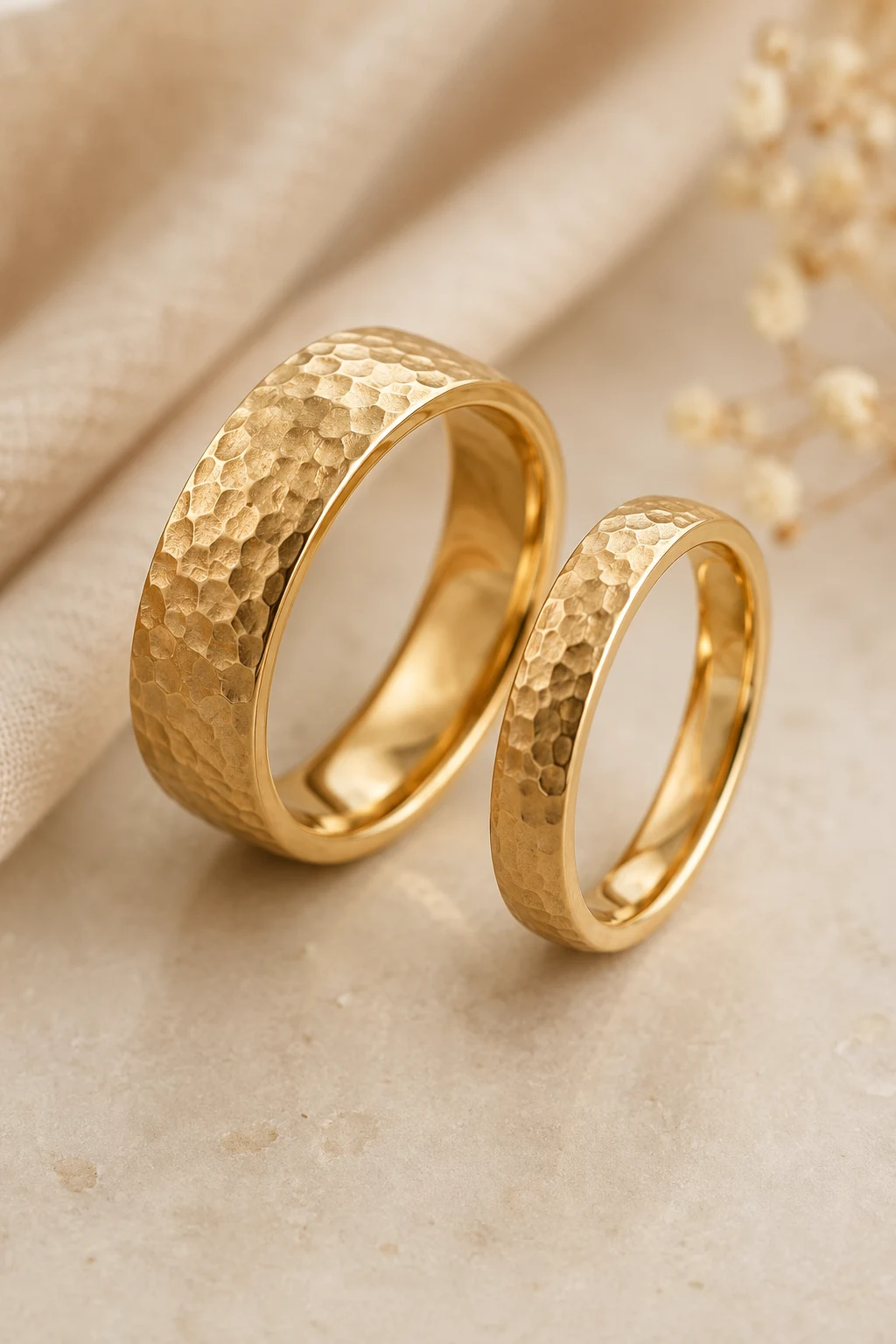 Unique Wedding Rings with Organic Hammered Texture — unique wedding rings style outfit