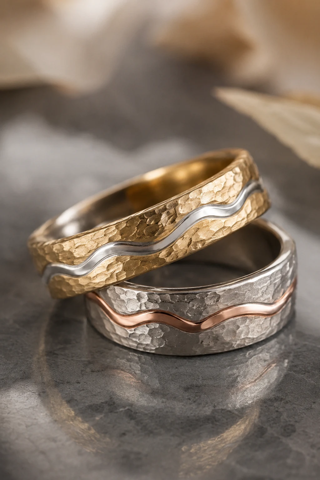 Mixed Metal Masterpieces — unique wedding rings style outfit