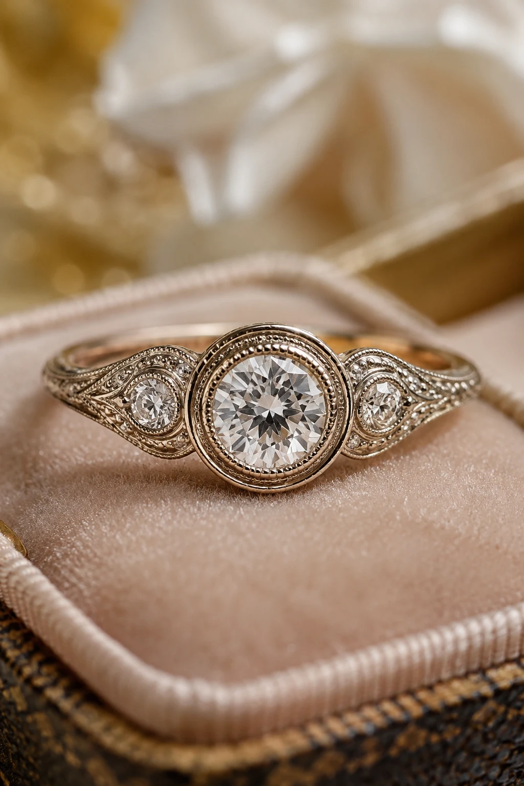 Delicate Milgrain Magic — vintage engagement rings unique 1920s style outfit