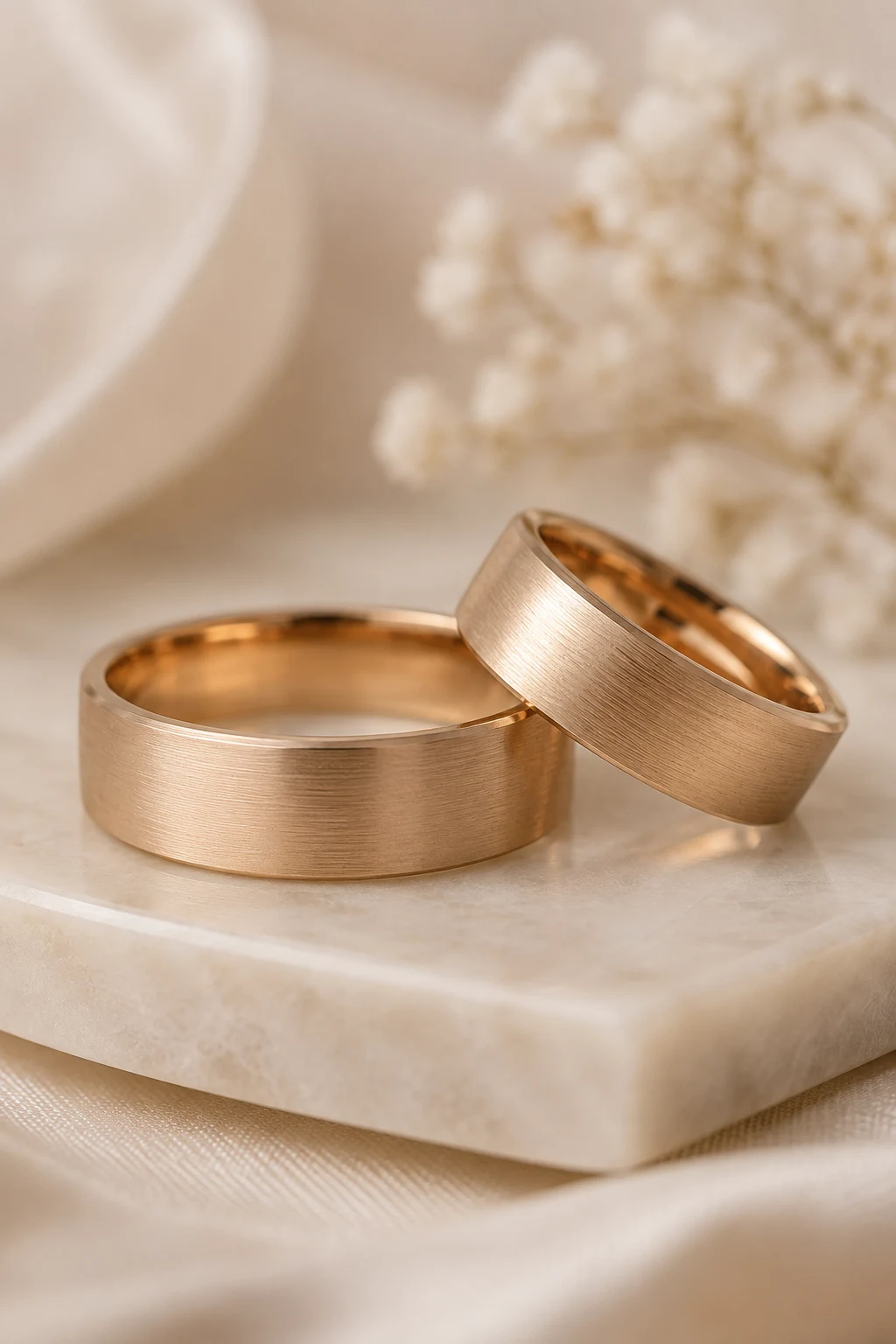 Bold Matte Wedding Rings Couple — wedding rings couple style outfit