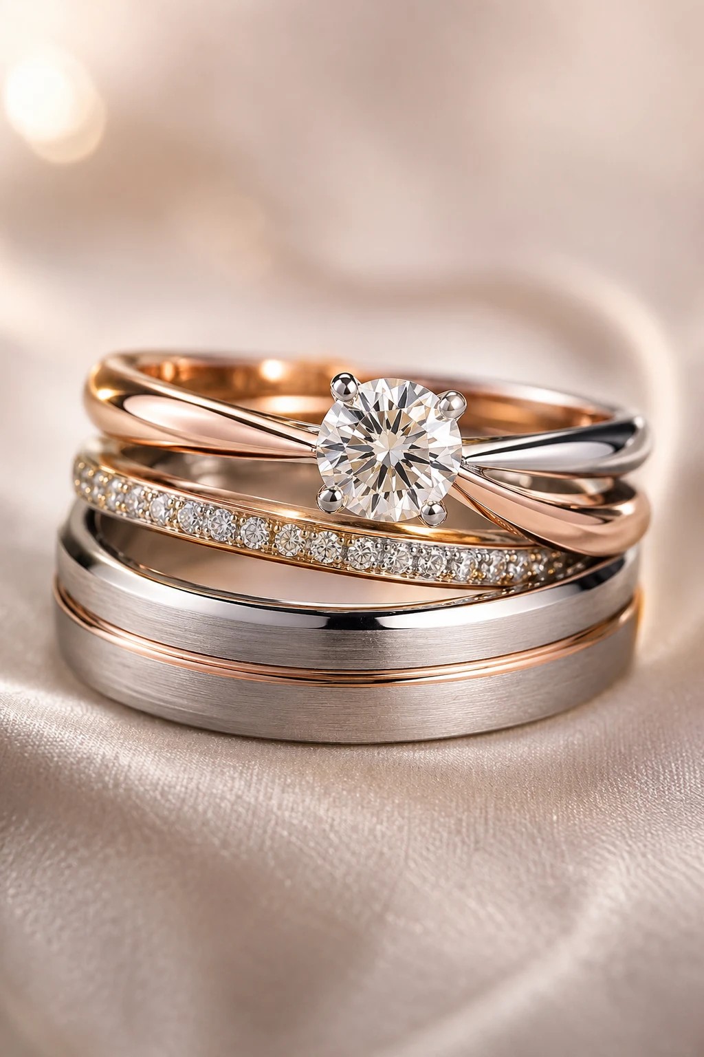 Mixed Metal Wedding Rings Engagement for a Modern Twist — wedding rings engagement style outfit