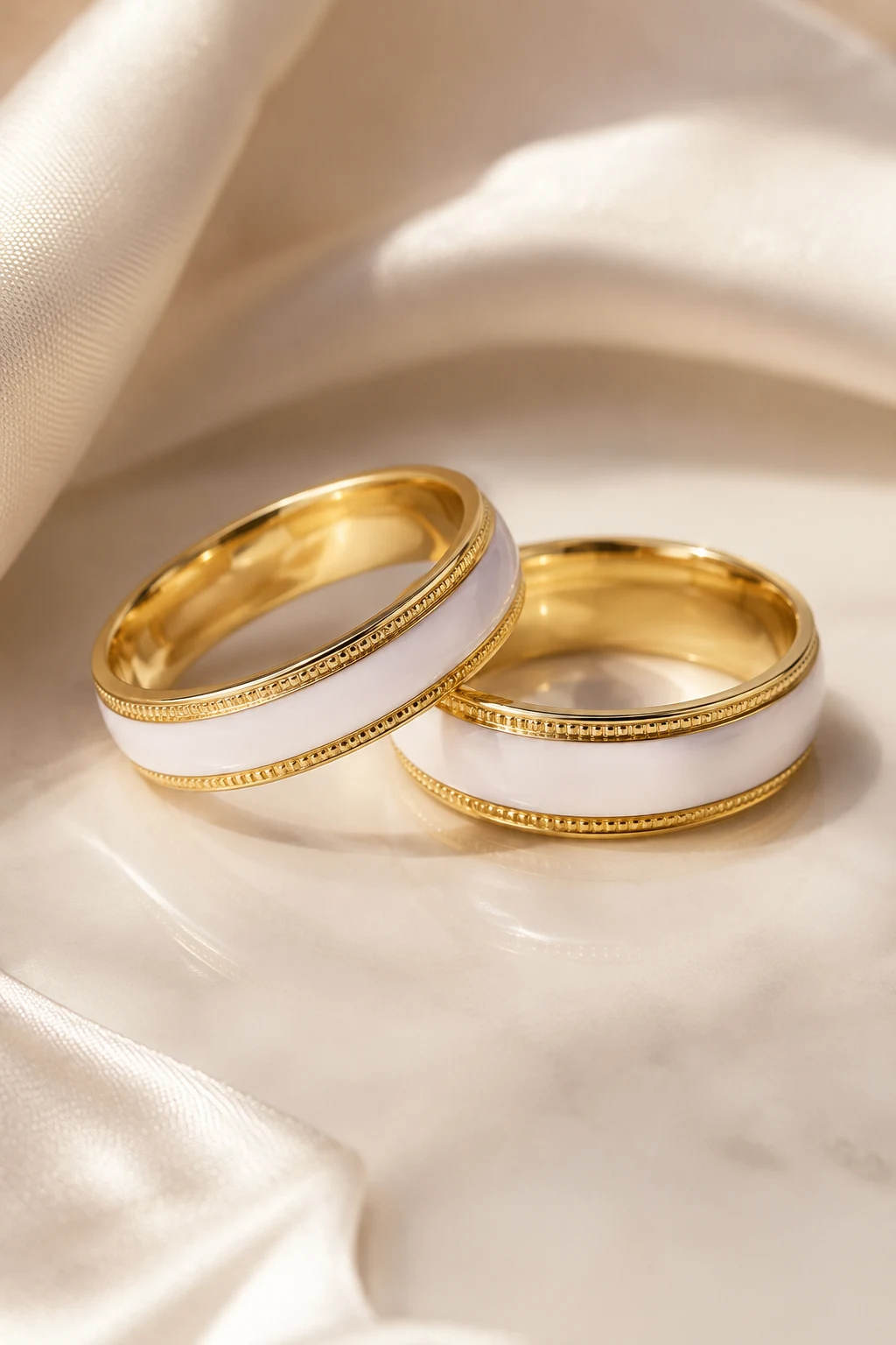 Modern White Wedding Rings Gold for Minimalists — wedding rings gold style outfit