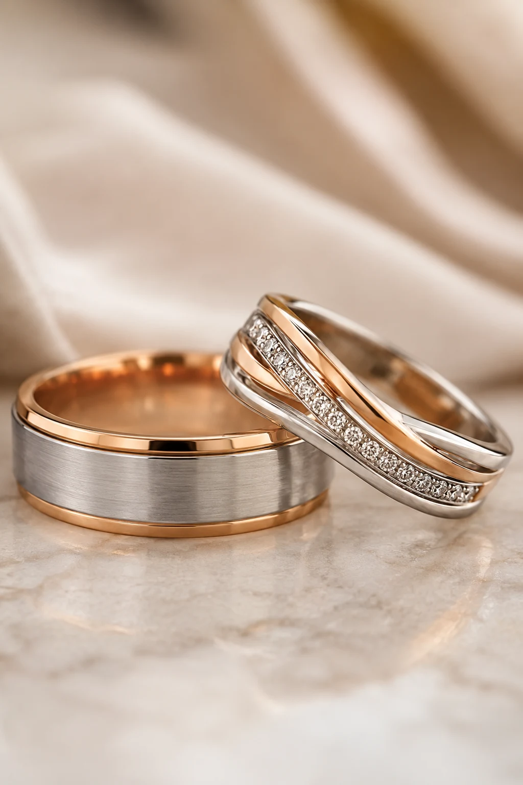 Mixed-Metal Wedding Rings for Modern Couples — wedding rings style outfit
